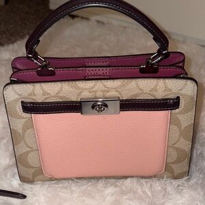 Coach Beige and Peach Shoulder Bag